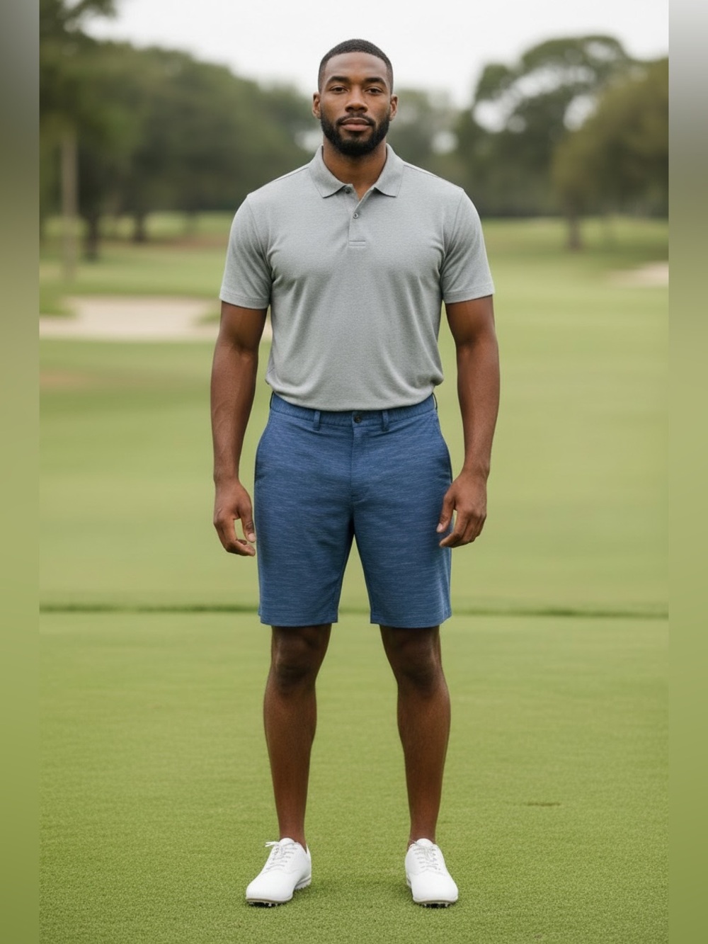 Travis Mathew NWOT Men’s Performance Golf Shorts In Heather Blue. Size 40.